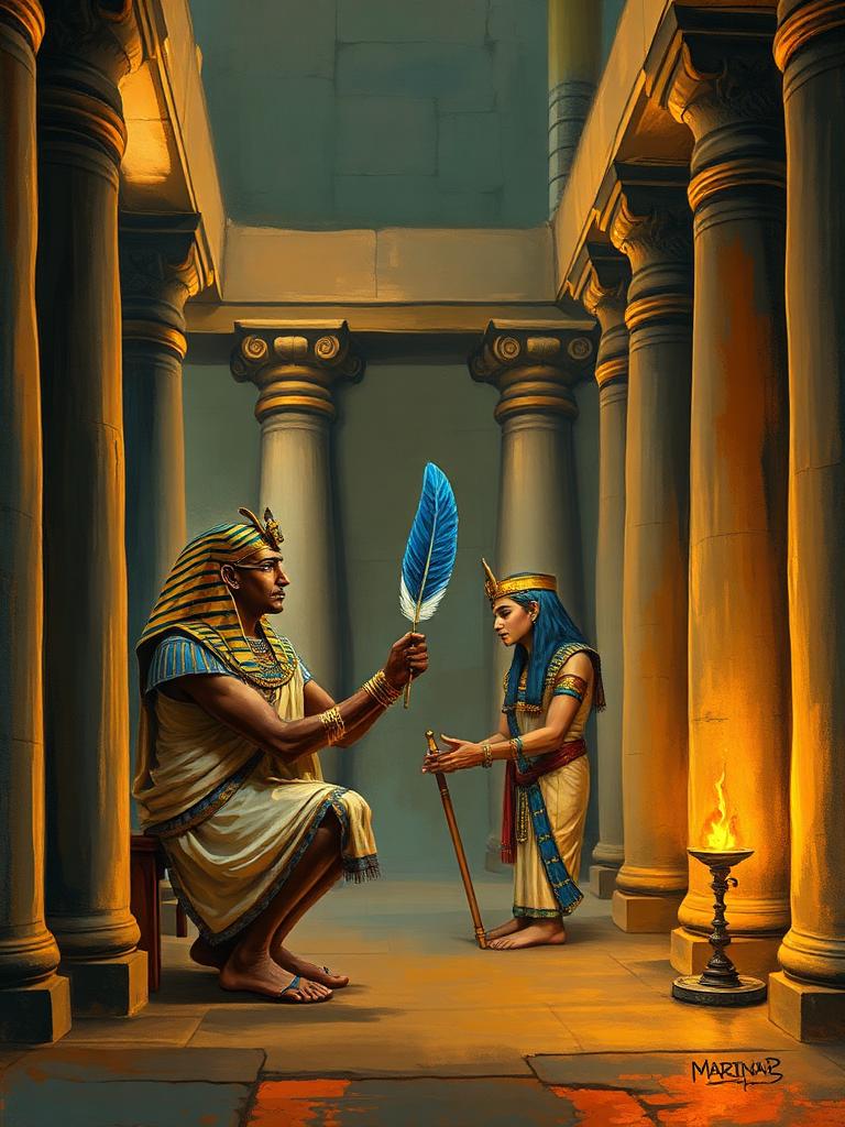 Illustration evoking Maat & Sacred Kingship