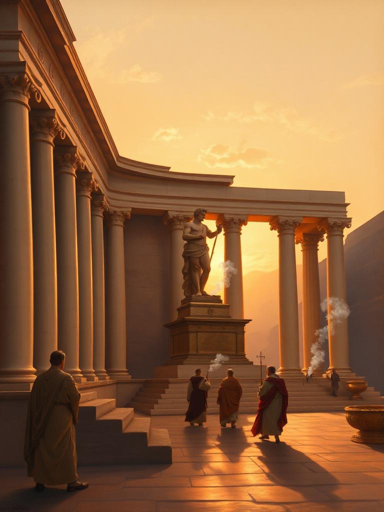 Illustration evoking Olympian Civic Cult